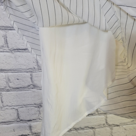 XS mink pink asymmetrical pinstripe dress - Picture 4 of 8